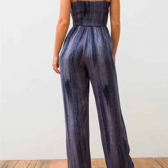 Soma Wknd Rayon Challis Bra Jumpsuit in Blue Ombre Vertical Stripe - Picture 2 of 16